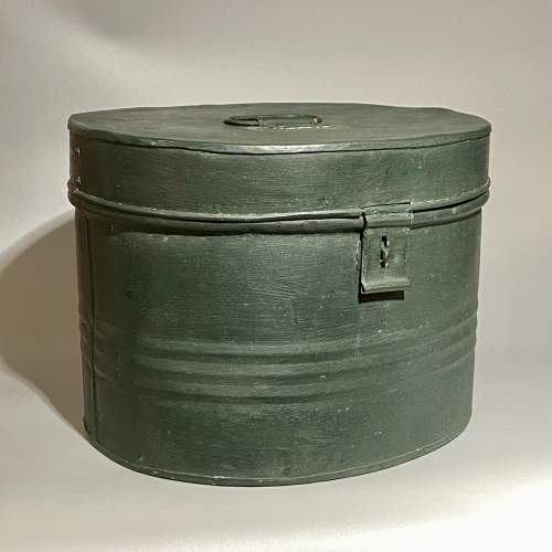 Painted Green Metal Hat Box image-1