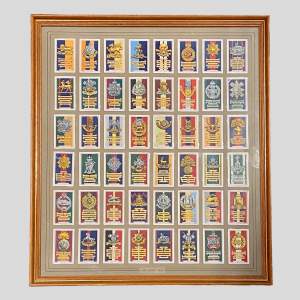 Framed Collection of Army Badge Cigarette Cards
