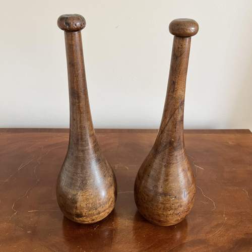 A Pair of Wooden Indian Clubs - Exercise Meels image-1