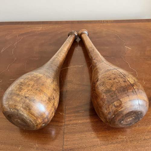 A Pair of Wooden Indian Clubs - Exercise Meels image-3