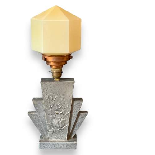 Art Deco Pewter Table Lamp image-1