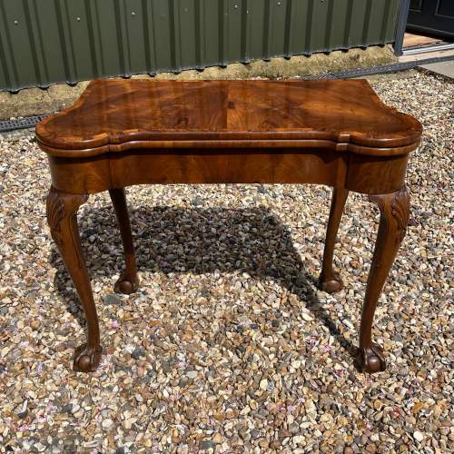 A George I Style Walnut Antique Fold Over Games Table image-2