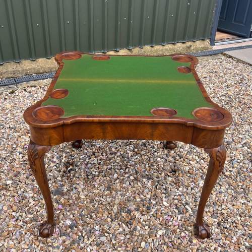 A George I Style Walnut Antique Fold Over Games Table image-7