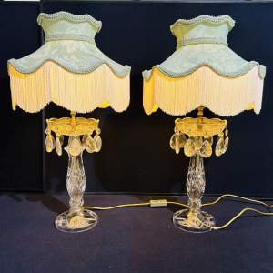 A Pair of Decorative Crystal Lamps