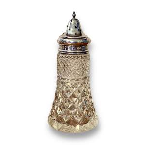 Silver Topped Glass Sugar Shaker