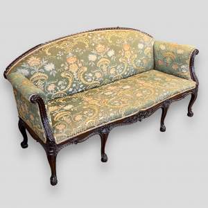 Late 19th Century Chippendale Carved Mahogany Sofa