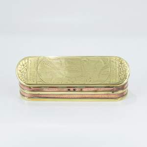 Early 18th Century Dutch Brass and Copper Tobacco Box