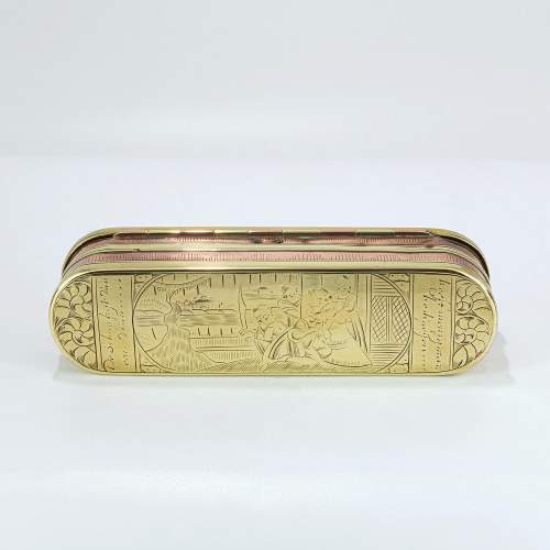 Early 18th Century Dutch Brass and Copper Tobacco Box image-3