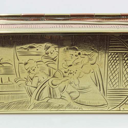 Early 18th Century Dutch Brass and Copper Tobacco Box image-6