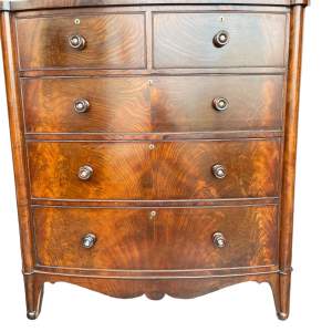 A 19th Century Fine Flame Mahogany Chest Of Drawers
