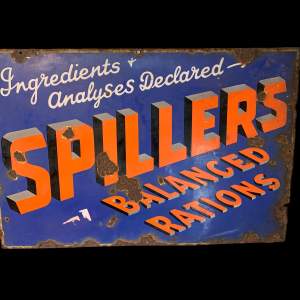 Vintage Enamel Spillers Advertising Sign