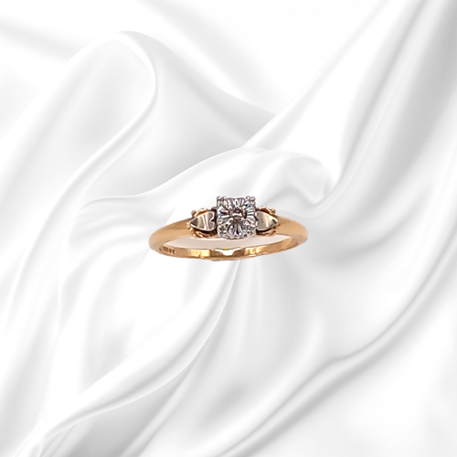 18ct Gold Diamond Hearts Ring. Birmingham 1964 image-1