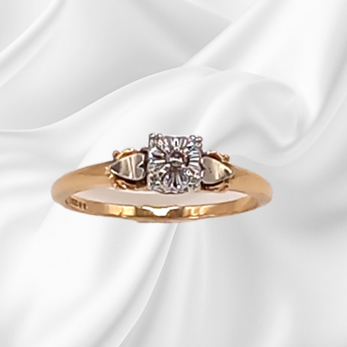 18ct Gold Diamond Hearts Ring. Birmingham 1964 image-2