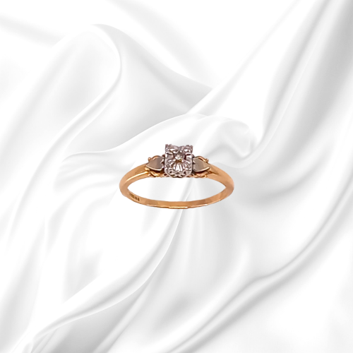18ct Gold Diamond Hearts Ring. Birmingham 1964 image-5