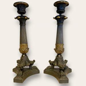 19th Century Pair of Regency Candlesticks