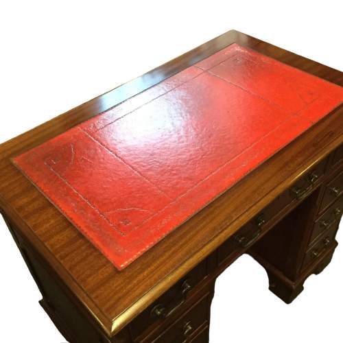 Vintage Ladies Desk in Mahogany with Red Leather Tooled Top image-2