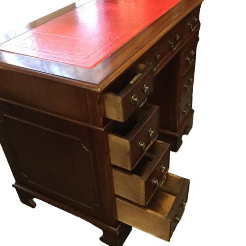 Vintage Ladies Desk in Mahogany with Red Leather Tooled Top image-3