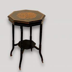 Victorian Ebonised Oak Octagonal Table