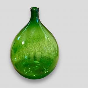 Large Vintage French Green Glass Demijohn