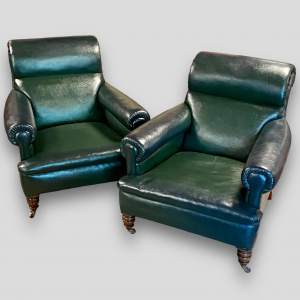 Pair of Edwardian Howard Type Armchairs