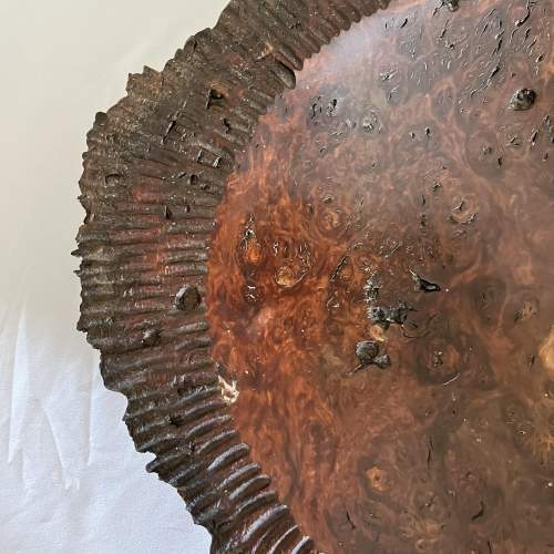 A Brutalist Mid Century Natural Live Edge Walnut Wooden Bowl image-4