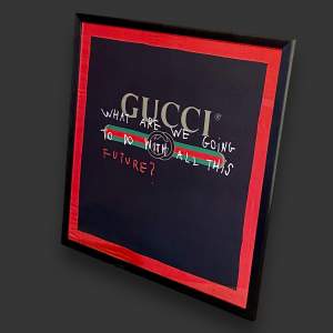Framed Gucci Logo Silk Scarf