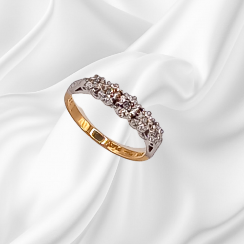 18ct Gold Platinum Palladium Diamond Ring image-1