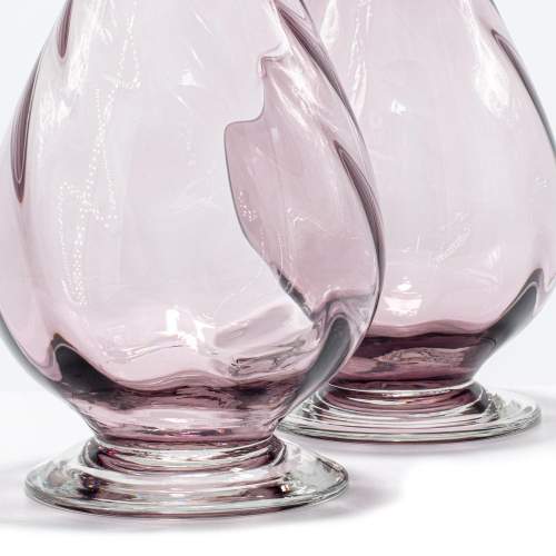 A Pair of Tall Amethyst Coloured Glass Vases image-4