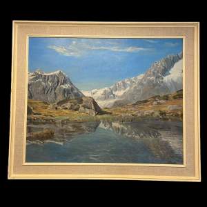 Mountain Scene Oil on Board Painting by Harold Bennett