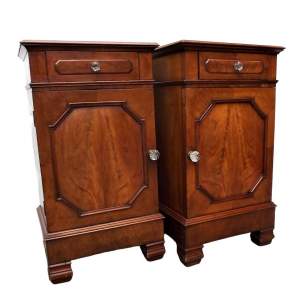 Pair of Late 19th Century Flame Mahogany Bedside Cabinets