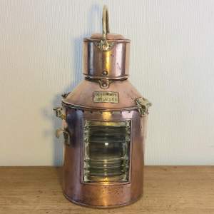 Ships Meteorite Copper and Brass Shuttered Signal Lamp