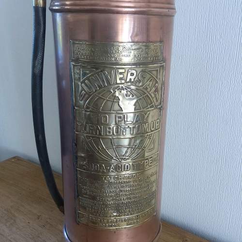 Vintage American Universal Copper and Brass Fire Extinguisher image-2