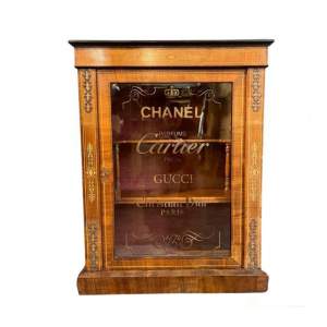 Antique 1 Door Pier Cabinet - Small Glazed Bookcase