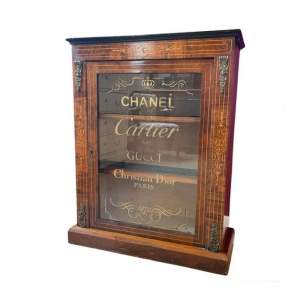 Antique Single Door Pier Cabinet - Small Glazed Bookcase