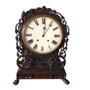Antique Carved Oak Tavern Clock