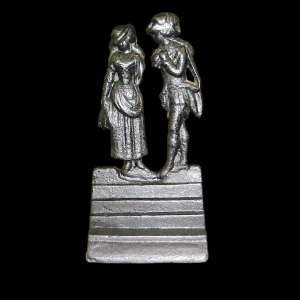 An Unusual Victorian Doorstop Cast as a Courting Couple Circa 1880