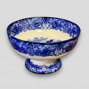 Early 20th Century Royal Doulton Blue and White Punch Bowl