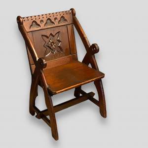 Victorian Pitch Pine Gothic Chair