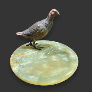 Art Deco Cold Painted Bronze Partridge on an Onyx Base