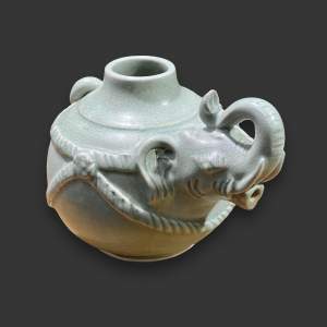 Chinese Celadon Glazed Elephant Teapot