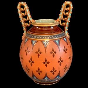 Mettlach Late 19th Century German Pottery Vase