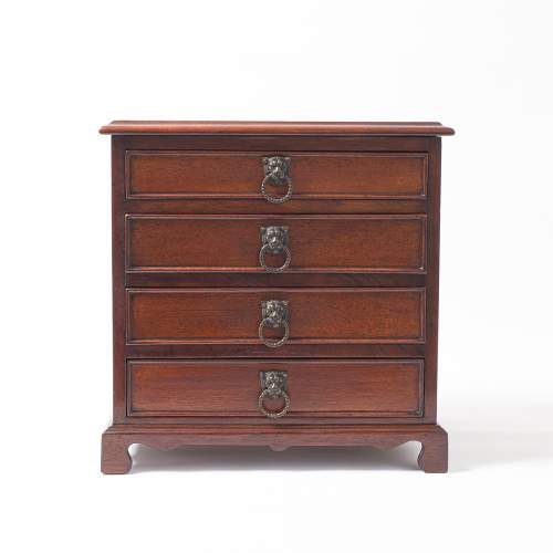 A Late Victorian Miniature Mahogany Chest of Drawers image-1