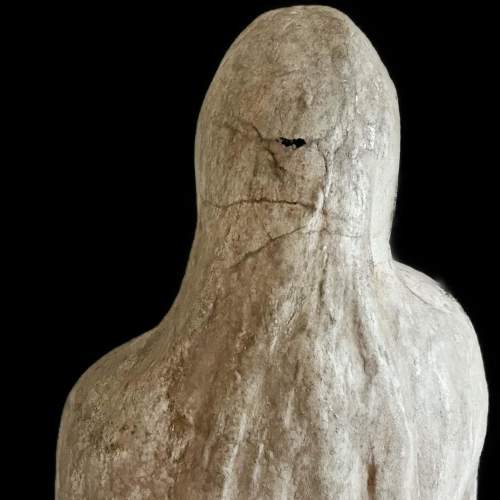 A Stone Ecclesiastical Robed Figure on Wooden Plinth image-4
