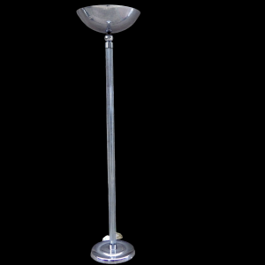 Art Deco Chrome & Glass Rod Uplighter Standard Lamp