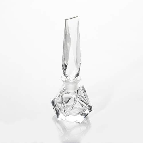 A Facet Cut Clear Glass Scent Bottle image-3
