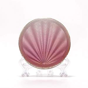 Vintage Sterling Silver and Guilloche Enamel Compact - Round