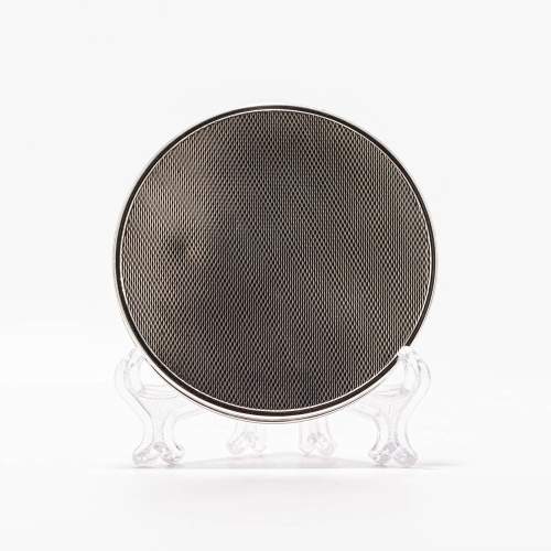 Vintage Sterling Silver and Guilloche Enamel Compact - Round image-5