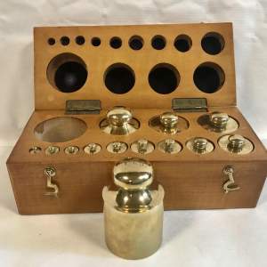 Full Boxed Set of 13 Metric Laboratory Brass Weights