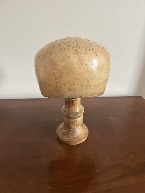 An Early 20th Century Wooden Milliners Hat Block on Stand image-5