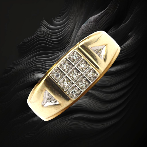 Gold Eyecatching Multi Diamond Ring image-1